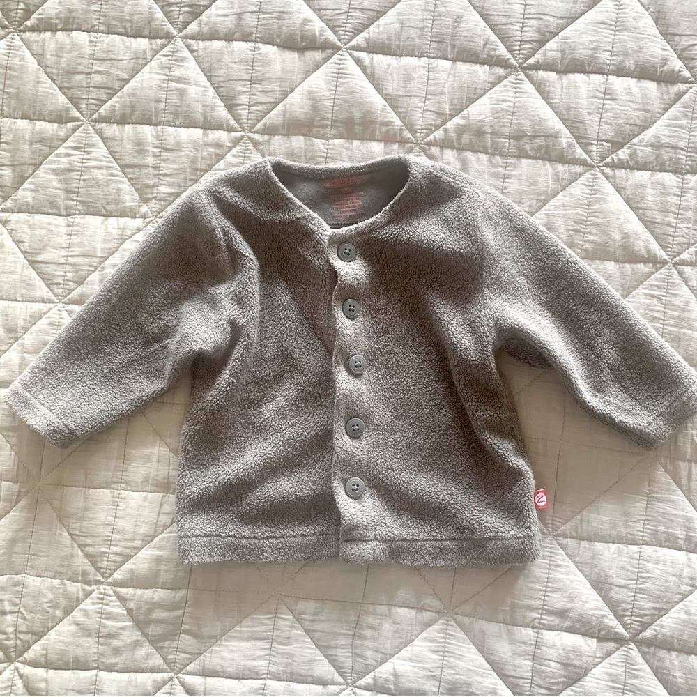 Zutano Fleece Jacket Grey 12m